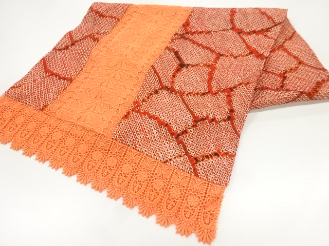 絞りレース花模様ショール